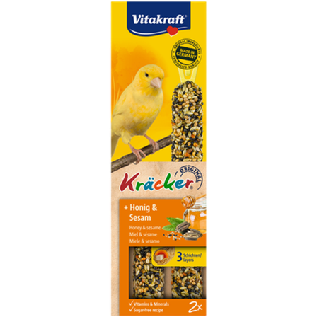Vitakraft - Crackers Canary Honey 2-pakning - Fuglegodteri & kräcker - Frøstenger & frøkolber - ZOO.no