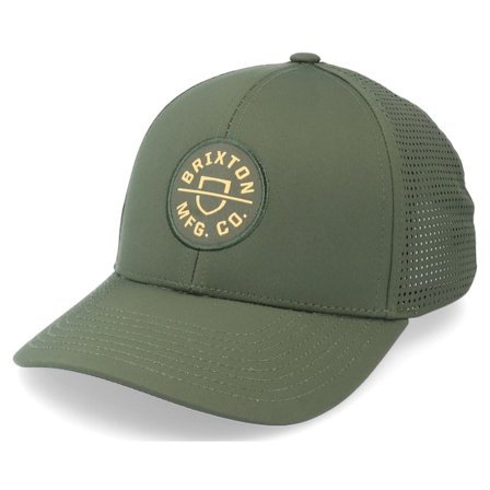 Brixton - Vert adjustable Casquette - Crest Military Olive Adjustable @ Hatstore
