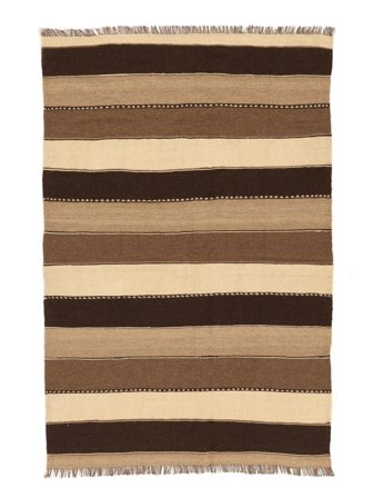 Tejida A Mano Kilim Alfombra 136X200 Persa De Lana Marrón/Negro Pequeño