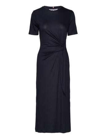 Vis/Ea C-Nk Knot Midi Drs Ss Dresses T-shirt Dresses Marineblå Tommy Hilfiger*Betinget Tilbud