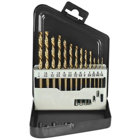 13 stk. venstrehånds bor sæt, udtrækker bor til metal elværktøj tilbehør med titanium