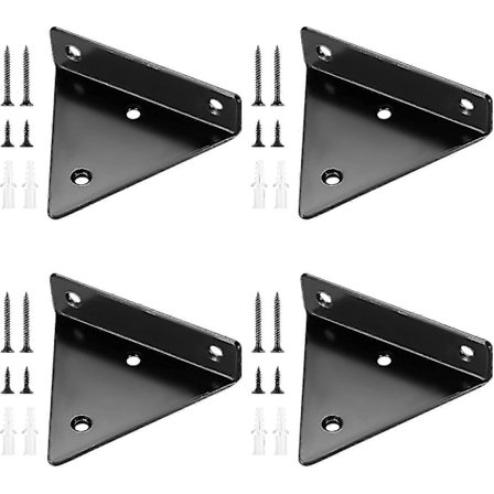 4 Stk. Flytende Hylle Braketter, Usynlige Trekant Vegghylle Braketter, Metall Vegghylle Brakett For Hylle