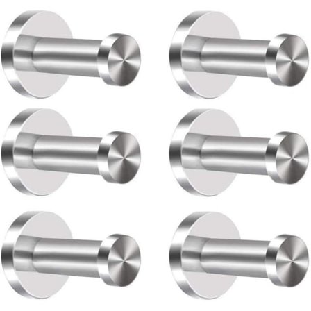 Naulakko 6 kpl 304 Ruostumaton teräs Ovenkoukut Seinään asennettava naulakko Kromisylinteri Pyyhekoukku Raskaan käytön vaateripustin Harjattu nikkeli