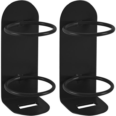 2-pak elektriske tandbørsteholdere til vægmontering (sort)