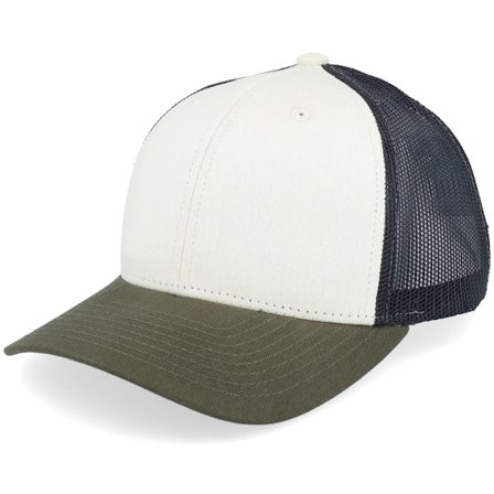 Equip - Grøn trucker Kasket - Kids Ivory/Black/Dark Mash Trucker @ Hatstore