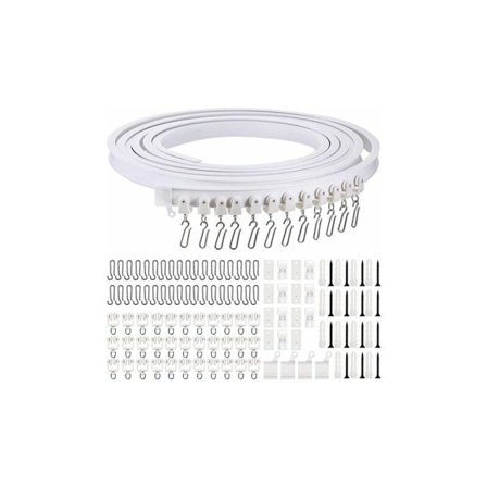 Meter Foldbar Kurvet Gardinskinne for Tak Fleksibel Kurvet Gardinskinne