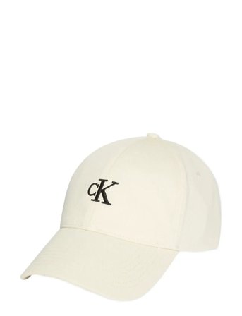Calvin Klein Monogram Embroidery Baseball Cap - Cream - ONE SIZE