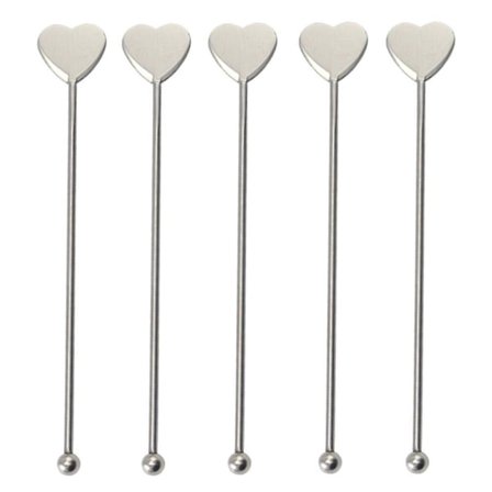 10 stk rustfrie stålpinner Kaffeepinne Vinrørere Cocktailpinner Swizzle Stick for Cocktailfest, Grillmat