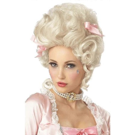 Dame Marie Antoinette Hvit Parykk Fransk Barokk Kostyme Tilbehør (D)