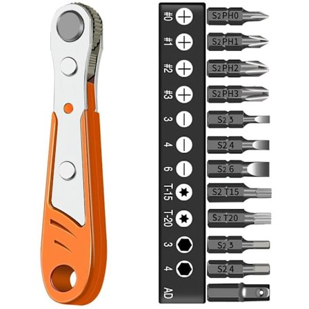 4,5 tums magnetisk Phillips-skruvmejsel med kort bits 1/4 Mini spärrnyckel Rät vinkel för hemunderhåll