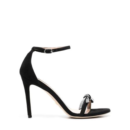 Stuart Weitzman, Sandals Zwart, Dames, Maat:38 EU,suede