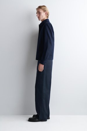 COS Men's Pantaloni In Cotone A Gamba Dritta in Blu