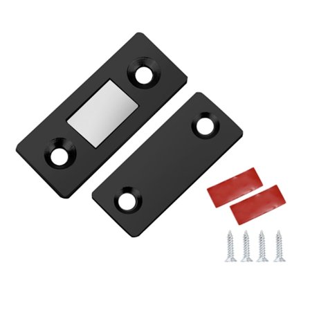 Dold Dörrstängare Magnetiska Skåpsspärrar Magnetiska Dörrstopp med Skruv & Självhäftande, för Garderob Skåp Skjutdörrar