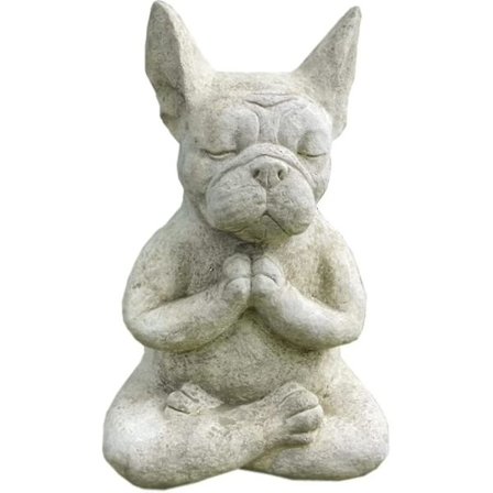 Bulldog Buddha Statue, Mediterende Yoga Hund Figur, Dekorativ Borddekorasjon Samleobjekt For Hjemmeinnredning Hage Gård - Sfygv