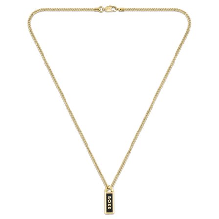 Kullanvärinen BOSS Kassy Emblem Kaulakoru miehille - Ketjukaulakorut