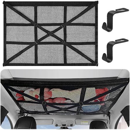 Biltag Net til Opbevaring 90cmx65cm Universal Bagagepose til Rejser og Organizer Fire Tagarme til SUV, Van