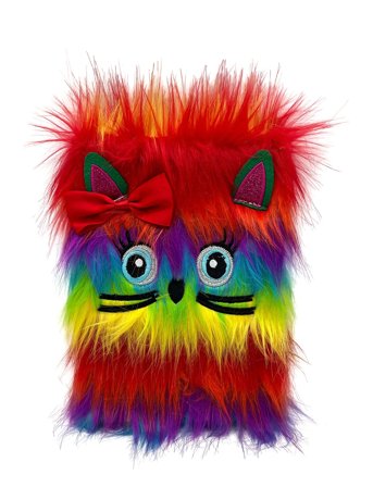 Suntoy Ant Bok A5 Plysch Regnbåge Katt - Multi/patterned - 14.5X21X1.5