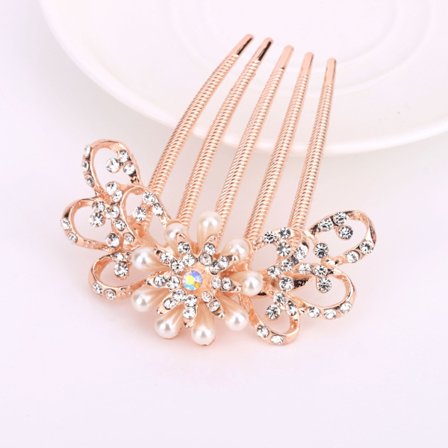Kvinnors kristallhårkamspänne klämma glid blomma brudtillbehör hårklämma ny stil, fluga