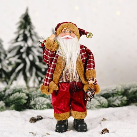 Jule-nisse plysjfigur stående nisse plysj