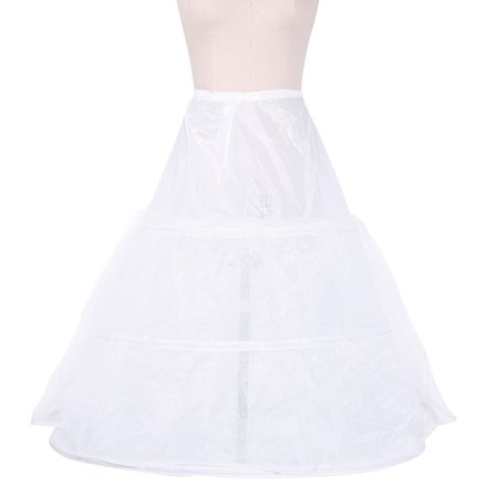 Brude, 3 bøyler, maxi-lengde underkjole, snøring i midjen Flerlags bal