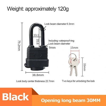 Hængelås Vandtæt lås 2 2 2