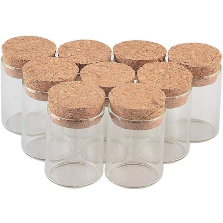 Lufttætte Glasopbevaringsbeholdere til køkkenopbevaring, fødevaregodkendt højt borosilikatglas med bred mund, krystalklart glas 15 ml