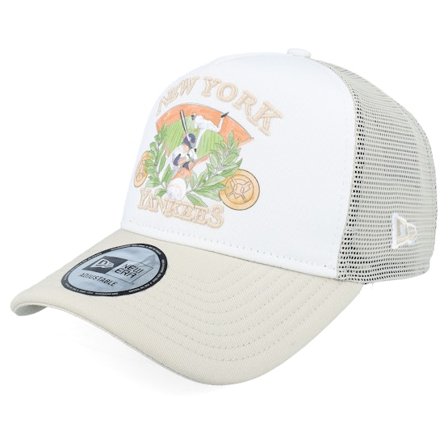 New Era - MLB Beige trucker Czapka Z Daszkiem - New York Yankees MLB Graphic White/Stone A-frame Trucker @ Hatstore