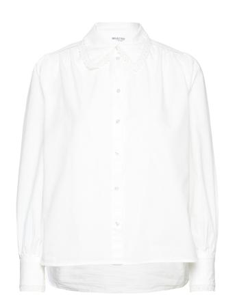 Slfvaleri Ls Broderi Trim Shirt B Langermet Skjorte Hvit Selected Femme*Betinget Tilbud