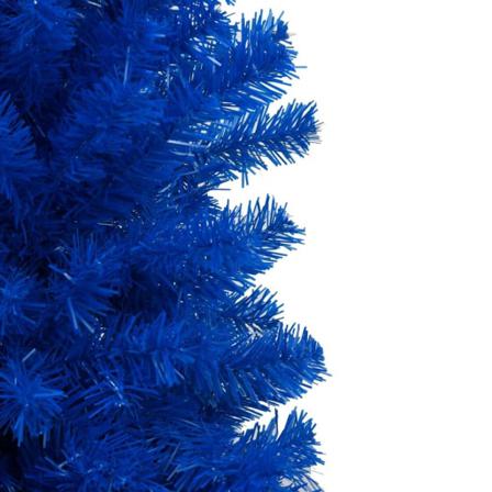 Vidaxl Plastgran Med Led Och Julgranskulor Blå 150 Cm Pvc Blå