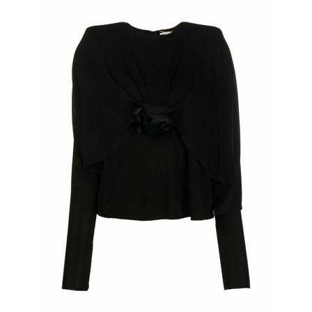 Saint Laurent, Round-neck Knitwear Czarny, Kobieta, Rozmiar: M