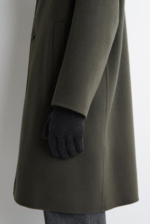 COS Men's Ribbed Cashmere Gloves in Black