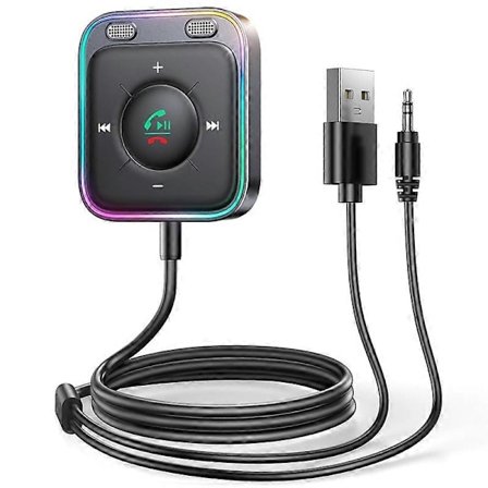 Bluetooth 5.3 AUX Biladapter Doble Mikrofoner Støyreduksjon