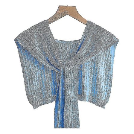 Kashmir sjal wrap aften Himmelblå