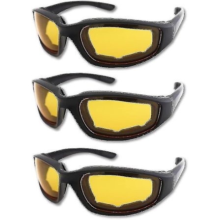 3 kpl Moottoripyöräajo Lasit Pehmusteet Suojalasit UV-Suoja Pölynkestävä Tuulenkestävä