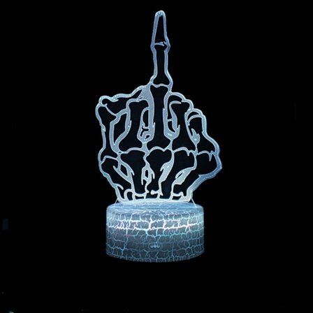 JUSTUP 3D nattlampa LED Illusion skrivbordslampa 16 färger fjärrkontroll (Finger B)