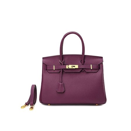 Trendy 30cm Chic Lilla Køeklæd Håndtaske