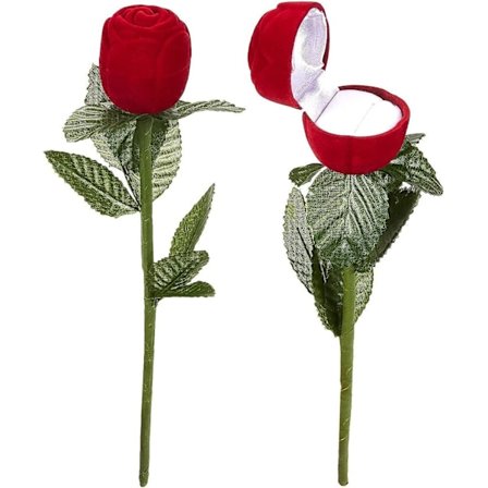 Rose Ring Box Set - Satin Rose Smyckeskrin Presentförpackningar för Årsdagar
