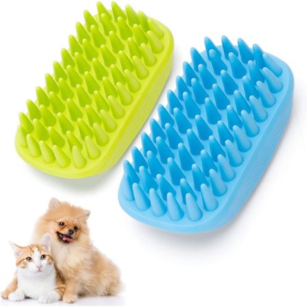 Sæt med 2 Badekamme til Pels-Pleje af Hunde, Katte, Kæledyr, Hunde og Katte