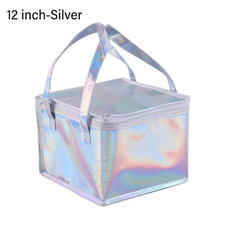 Ny Termo-/Køletaske Frokost Picnic Taske SØLV 12 TOMMER 12 TOMMER sølv