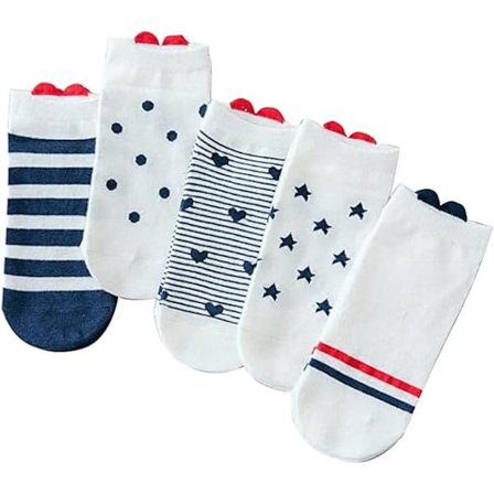 Morsomme nyhetssokker, usynlige sklisikre sokker for kvinner, størrelser 4-7 multipakning 5 par