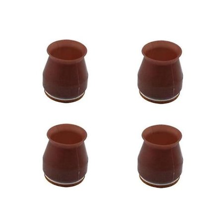 Set med 4 golvskydd för benstolar i silikon med filt för att förhindra repor på golvet (svart-stor)