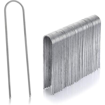 50 kappaleen pakkaus ruostumattomasta teräksestä valmistettuja kiinnitystolppia, galvanoituja, 150 mm korkeita, 40 mm pitkiä, 2,5 mm halkaisijaltaan