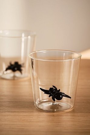 Jotex - Glas 2-pak Transparant/zwart transparant/zwart - SPIDER - Koop Glazen bij Jotex