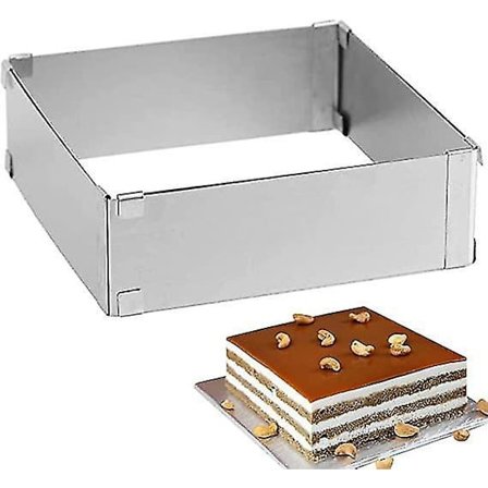 Suorakulmainen ruostumattomasta teräksestä valmistettu mousse-kakkuvuoka