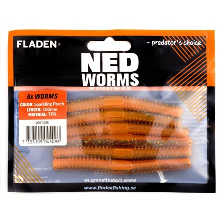 Fladen NED worm 6p 10cm Sparkling Perch