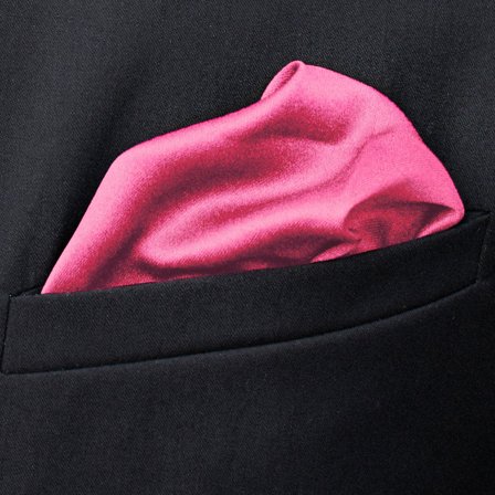 Pochette de costume rose bonbon pour hommes - Pochettes de costume de couleur unie
