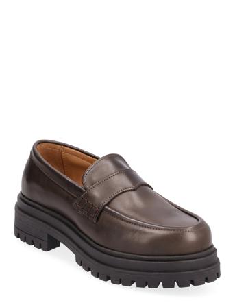 Obsidian Coffee Brown Leather Loafers Mokasiner Lave Sko Brun ALOHAS*Betinget Tilbud