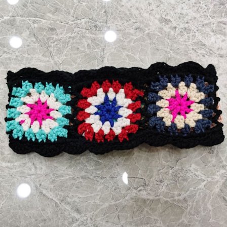 Hårbånd Hekle turban SVART