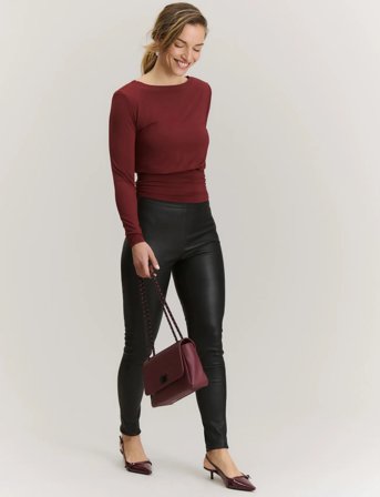 Rosemunde Rwbillie Ls O-Neck T-Shirt - Burgundy - 34