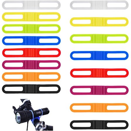 Sykkel silikon elastisk bånd-14x2.2x1cm, 16 stk sykkel silikon bånd for å feste lommelykter mobiltelefoner og stoppeklokker, sykkel silikon bånd er 